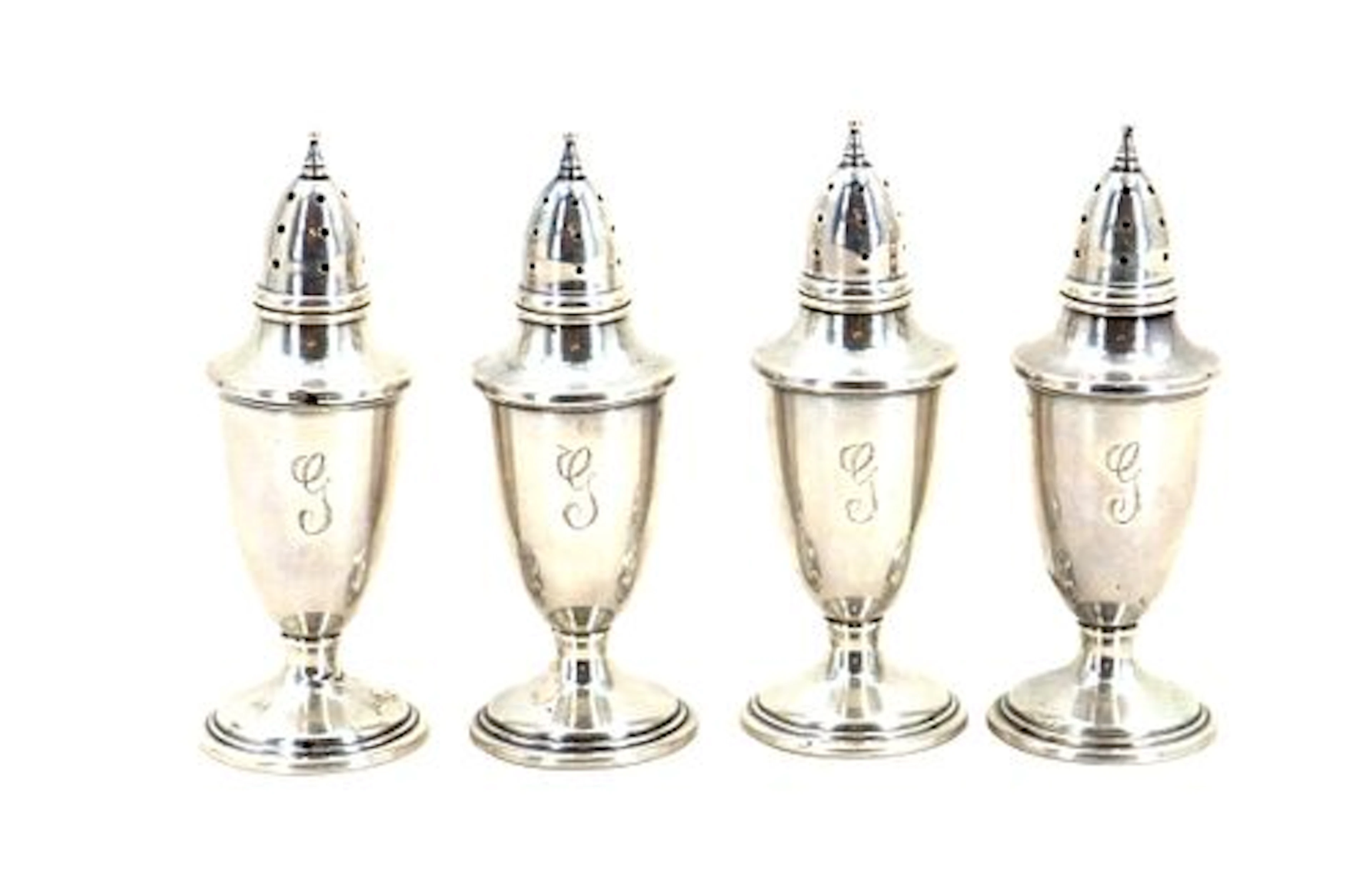 (4) Sterling Silver Salt and Pepper Shakers - 4.150 ozt.