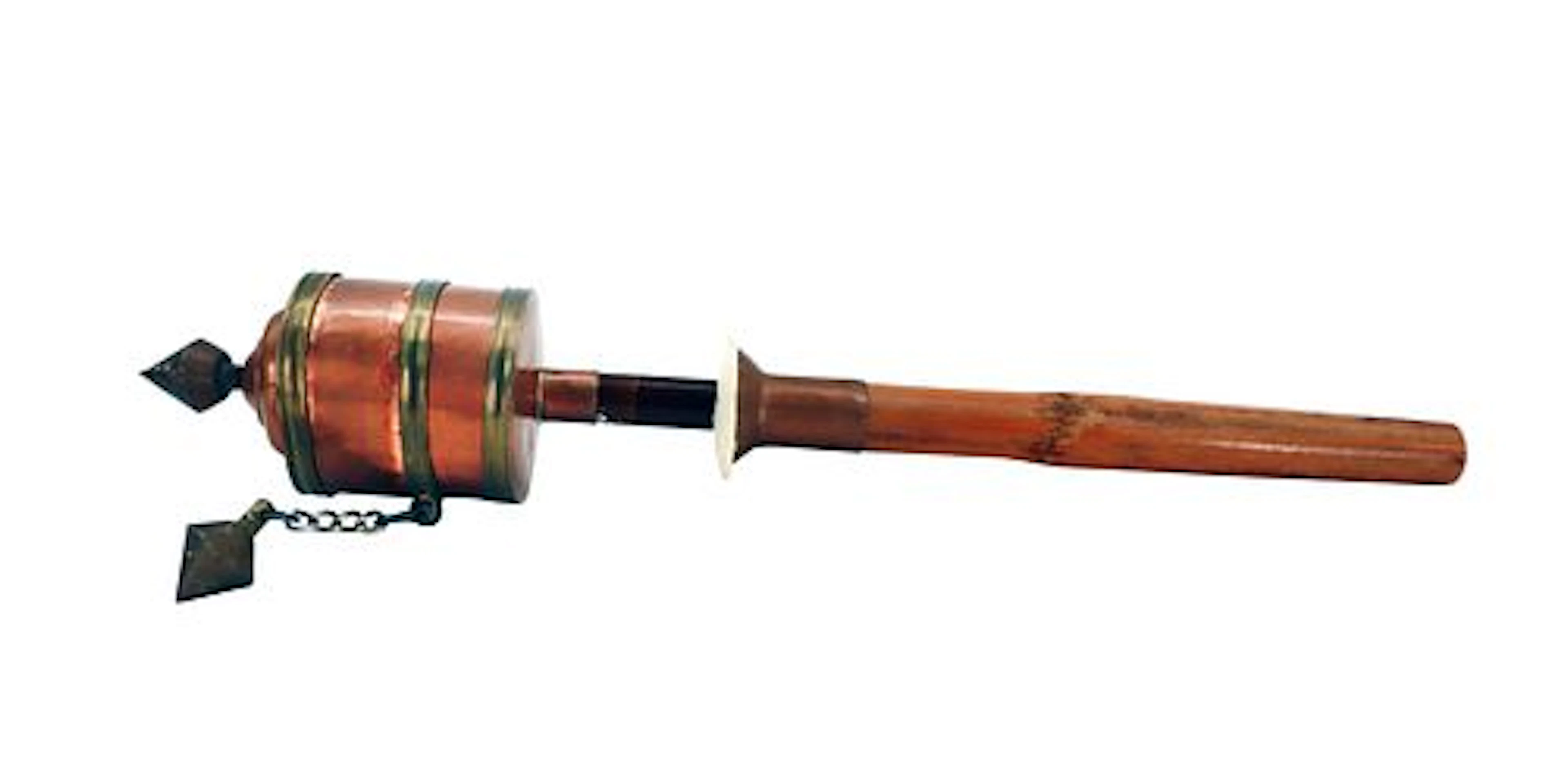 Tibetan Buddhist Prayer Wheel with Bamboo Handle