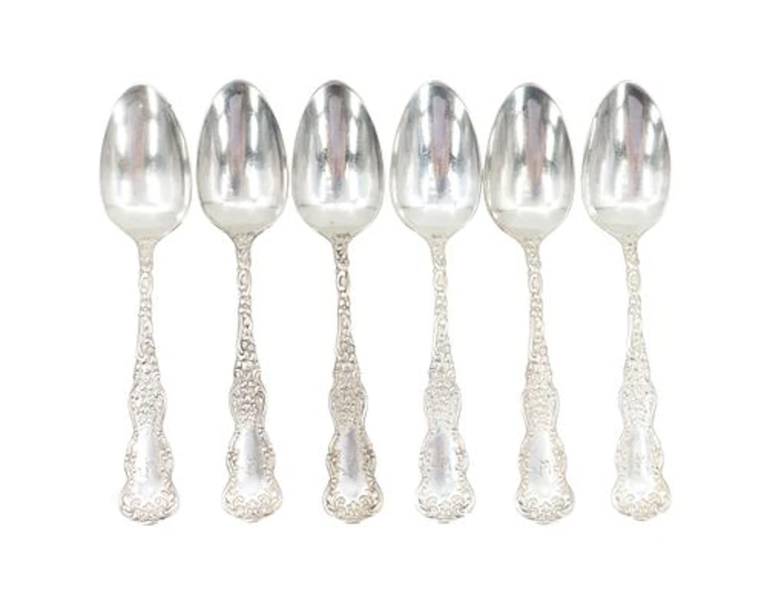 (6) Antique O.J. Giering Silver Spoons - 9.070 ozt.