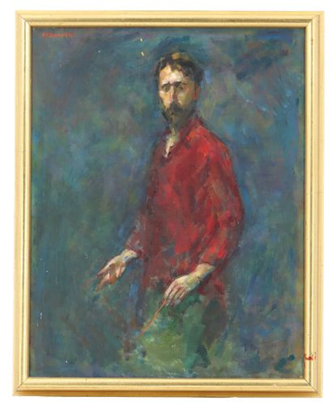 Thomas Strickland (1932-1999) American, Oil on Canvas, Self Portrait