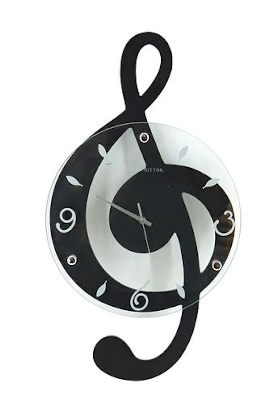 Ashton Sutton Musical Treble Clef Shaped Wall Clock