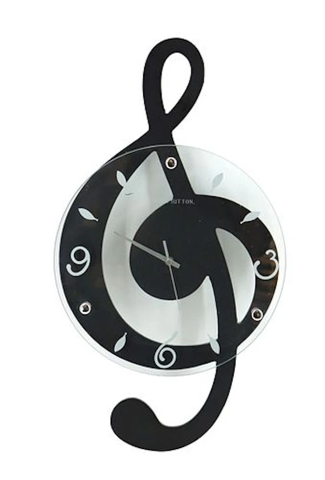 Ashton Sutton Musical Treble Clef Shaped Wall Clock