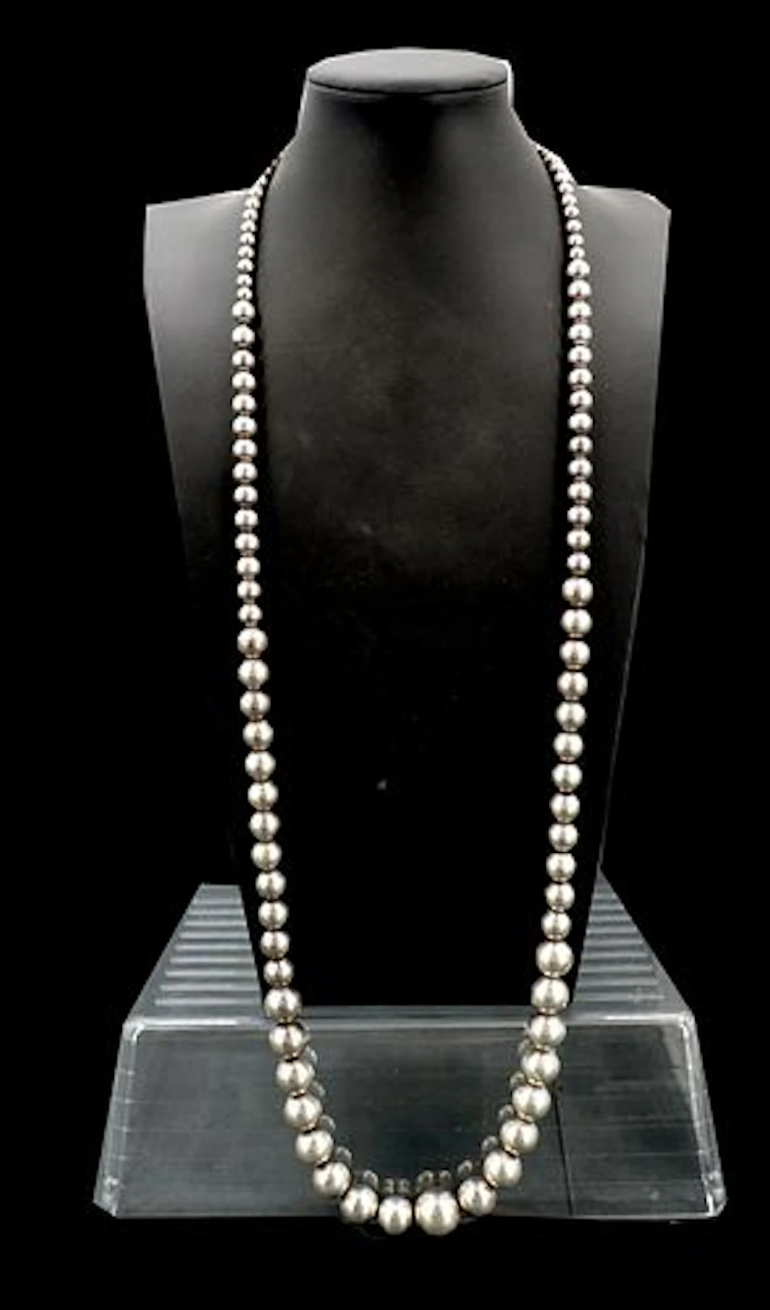 Sterling Silver Beaded Necklace - 3.470 ozt.