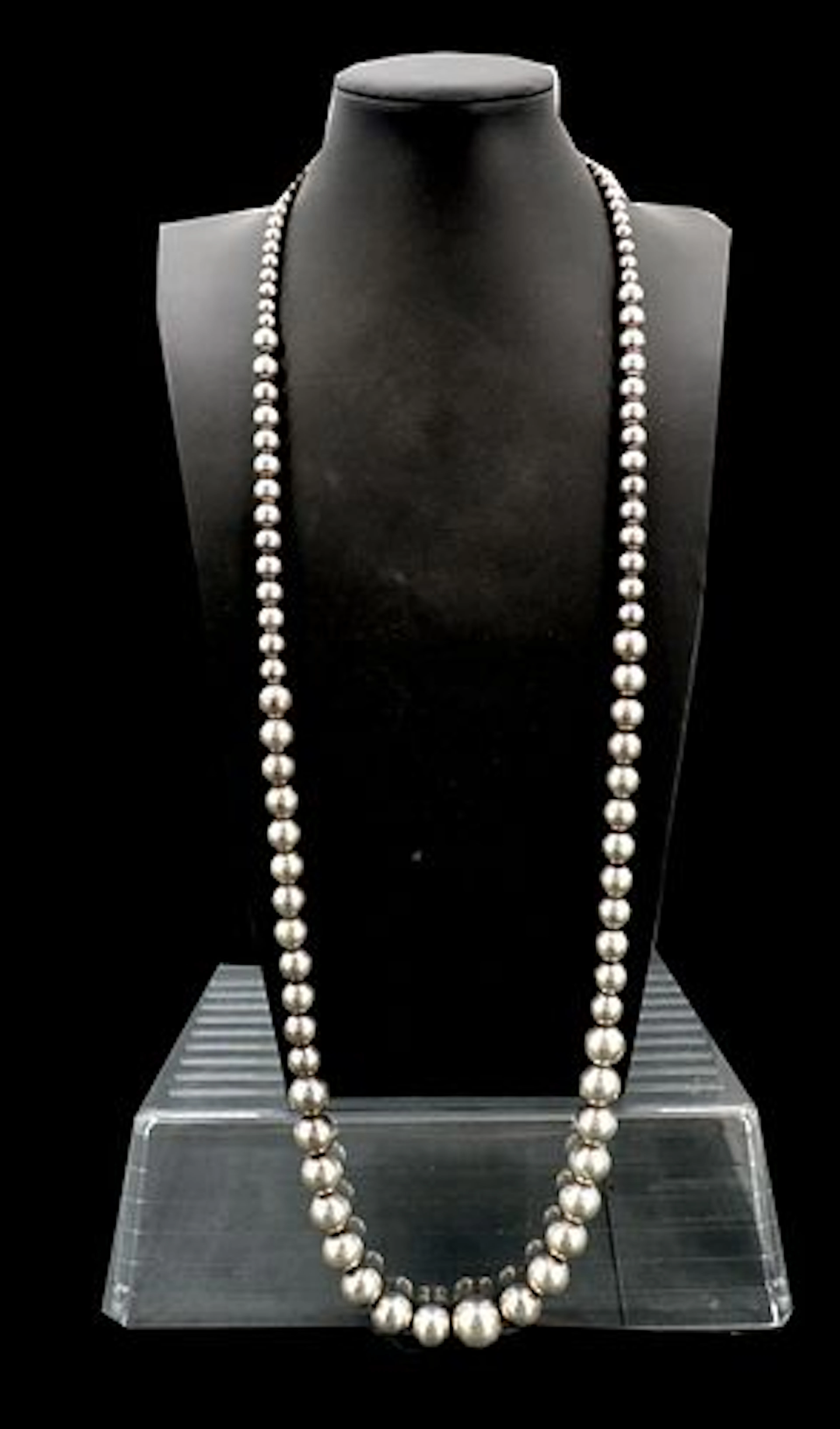 Sterling Silver Beaded Necklace - 3.470 ozt.
