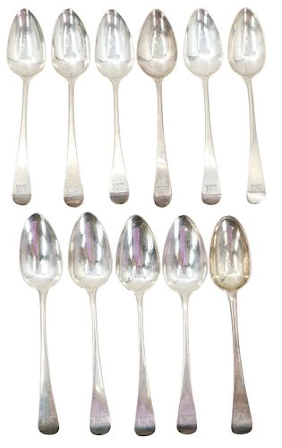 (11) Georgian English Sterling Silver Spoons - 24.230 ozt.