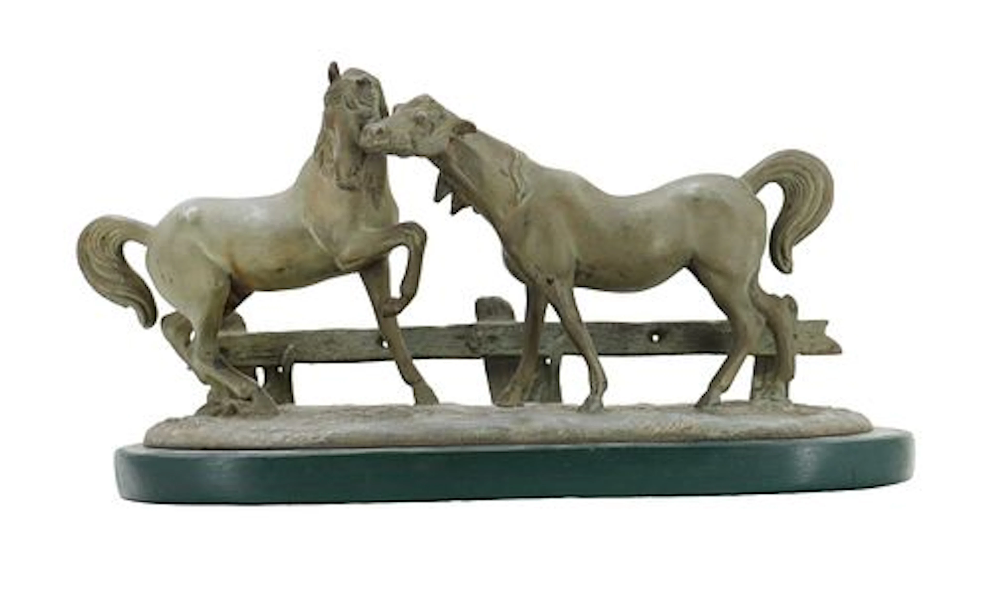 Mid to Late 20th Century Cast Bronze Sculpture of Horses