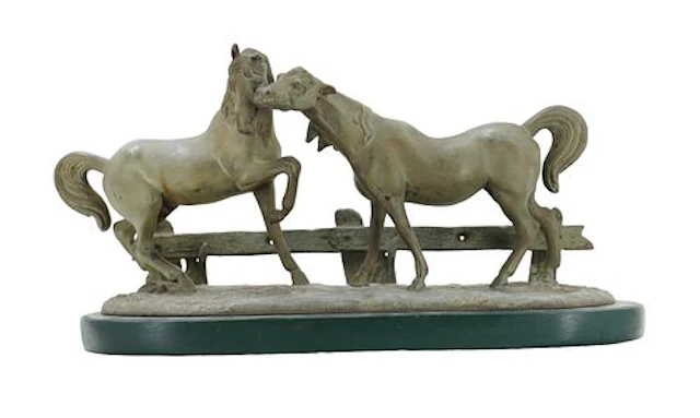 Mid to Late 20th Century Cast Bronze Sculpture of Horses