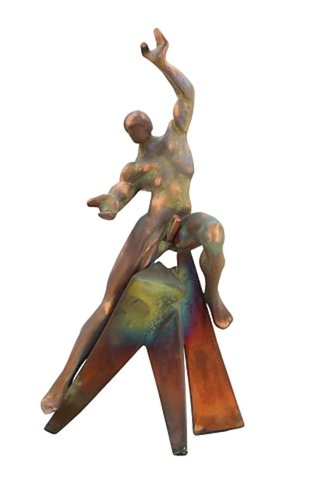 George Tudzarov (1944-2000) American, "Leader" Raku Figural Stoneware Sculpture