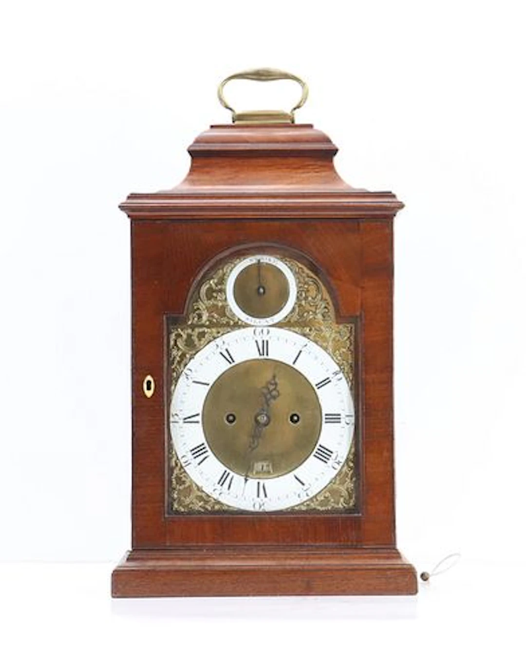 Antique Francis Atkins London Mahogany Wall-Mounted Bracket Clock