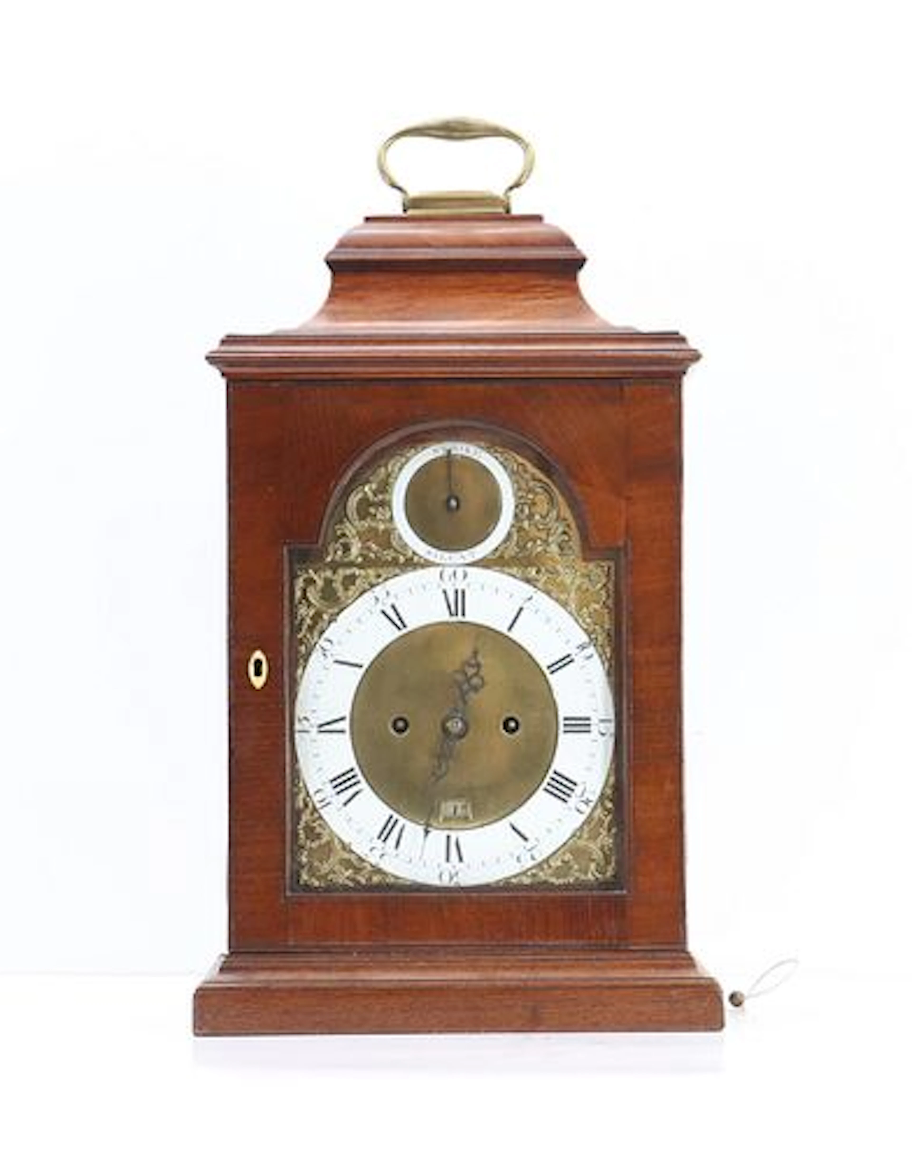 Antique Francis Atkins London Mahogany Wall-Mounted Bracket Clock