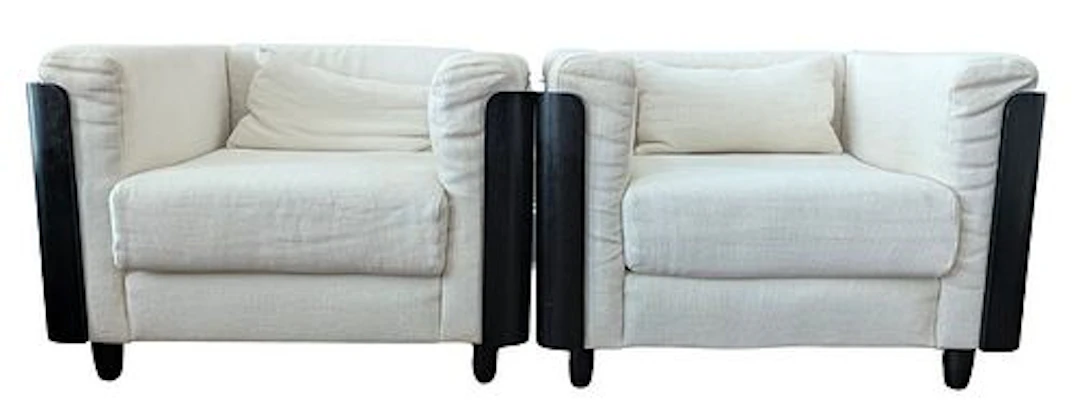 Vintage Italian Mid Century Modern Lounge Arm Chairs
