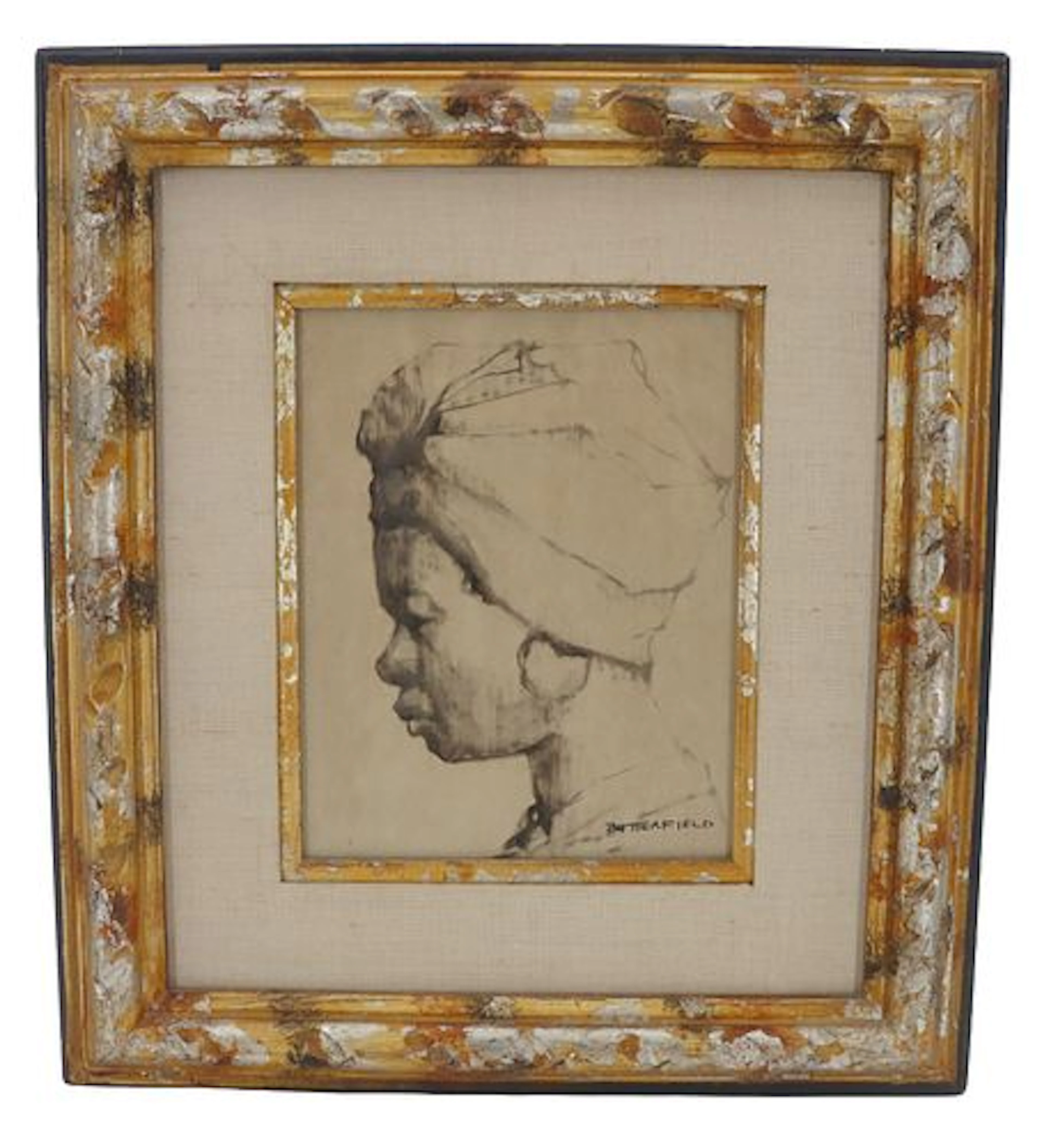 Cortland Butterfield (1904-1977) American, Ink and Gouache Portrait