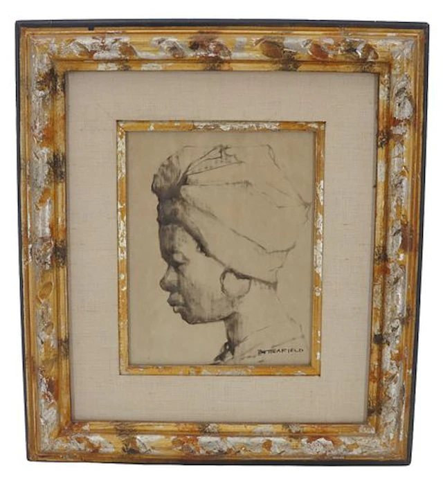 Cortland Butterfield (1904-1977) American, Ink and Gouache Portrait