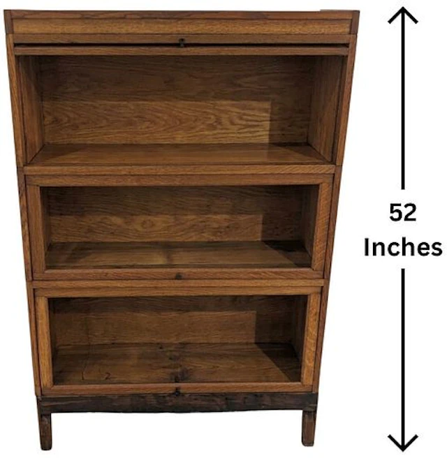 Antique Shaw Walker 3-Part Solid Oak Barrister Bookcase