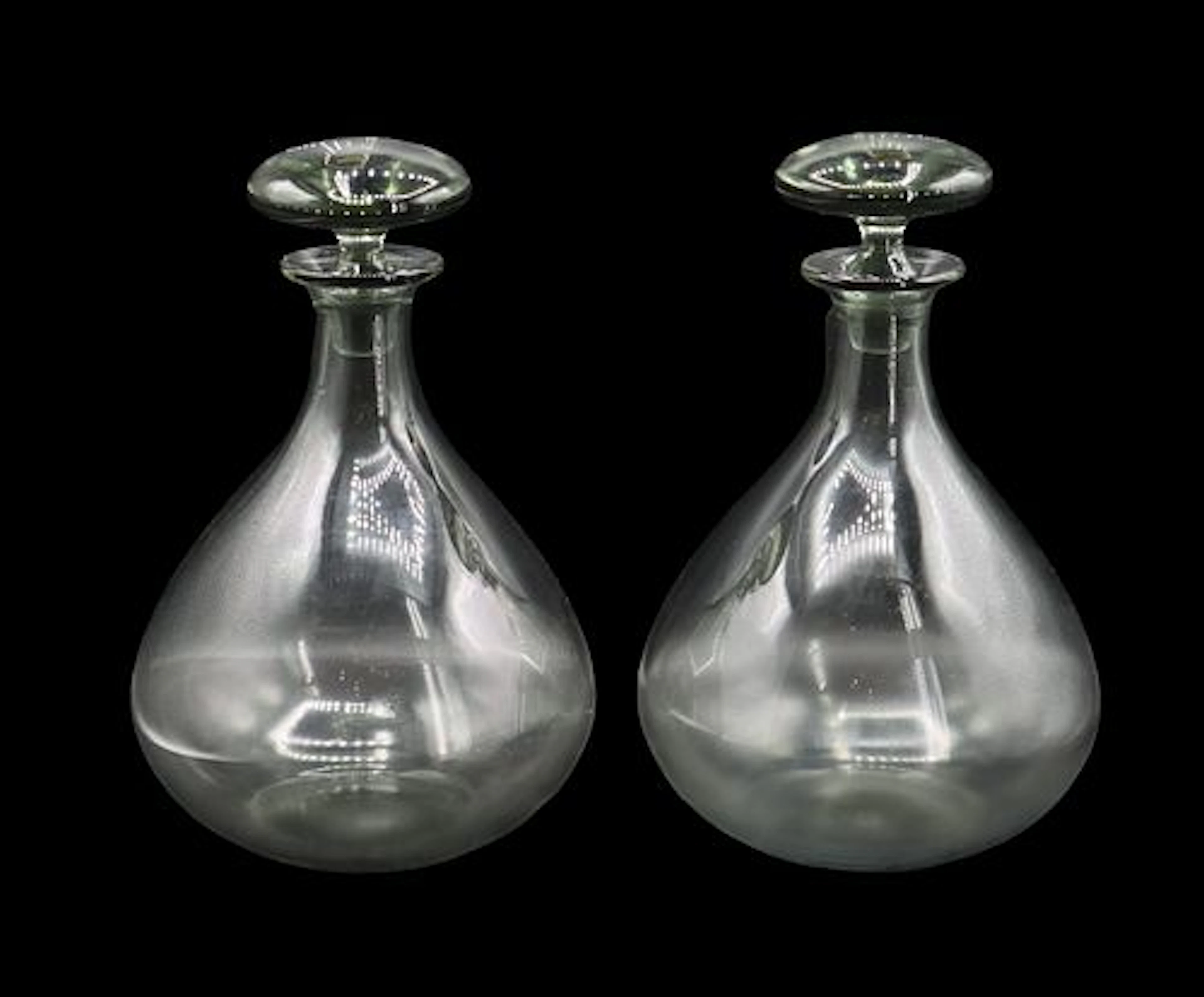 Per Lutken (1916-1998) Danish, (2) Holmegaard "Ramona" Art Glass Decanters