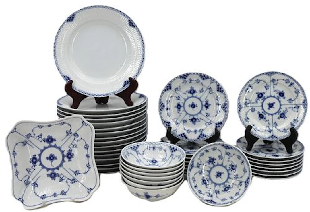 (41) Pieces of Royal Copenhagen "Musselmalet" and "Princess" Porcelain