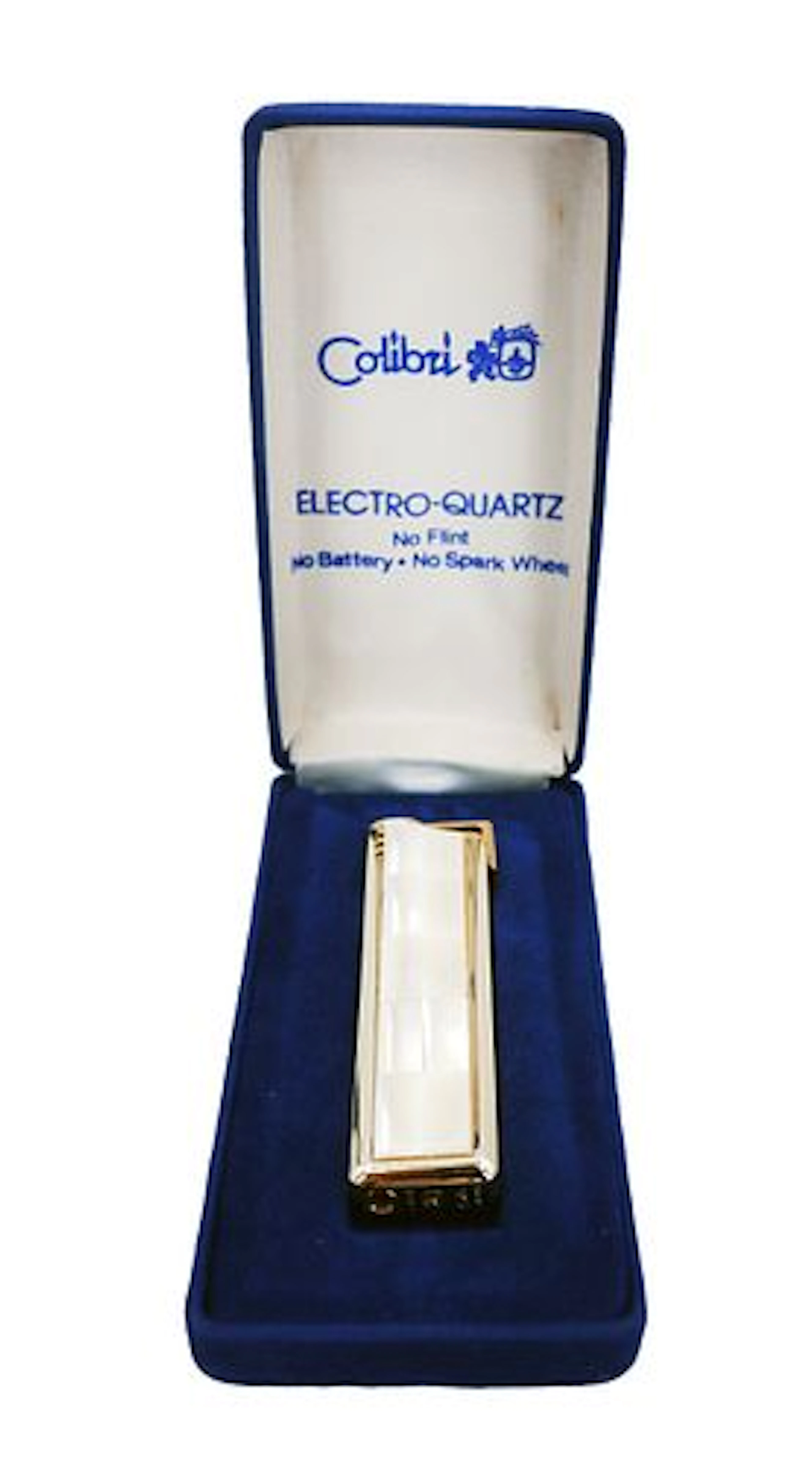 Calibri Electro-Quartz Mother-of-Pearl and Gold Tone Lighter