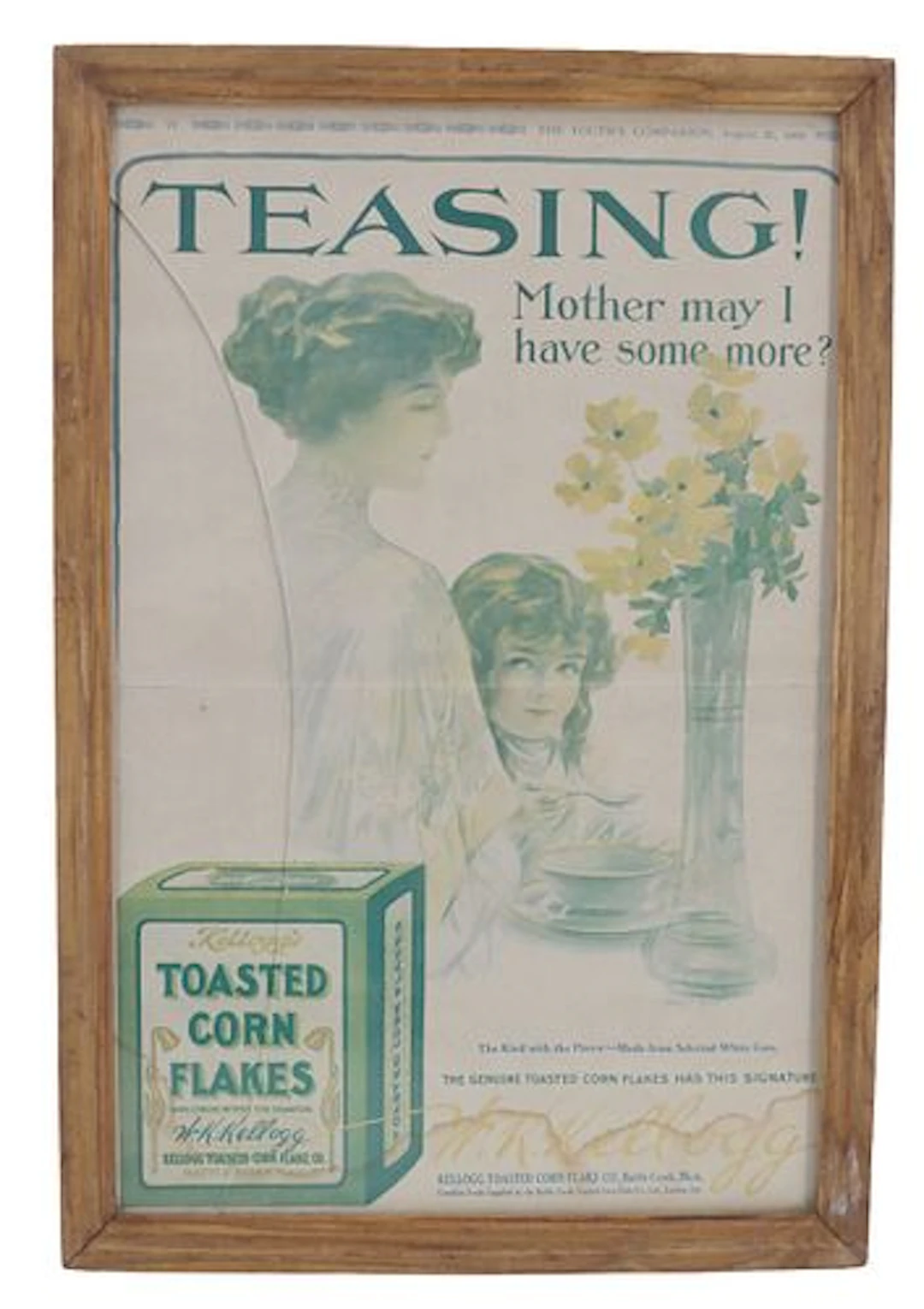 Antique Kellogg's Toasted Corn Flakes Advertising Flyer Circa 1910