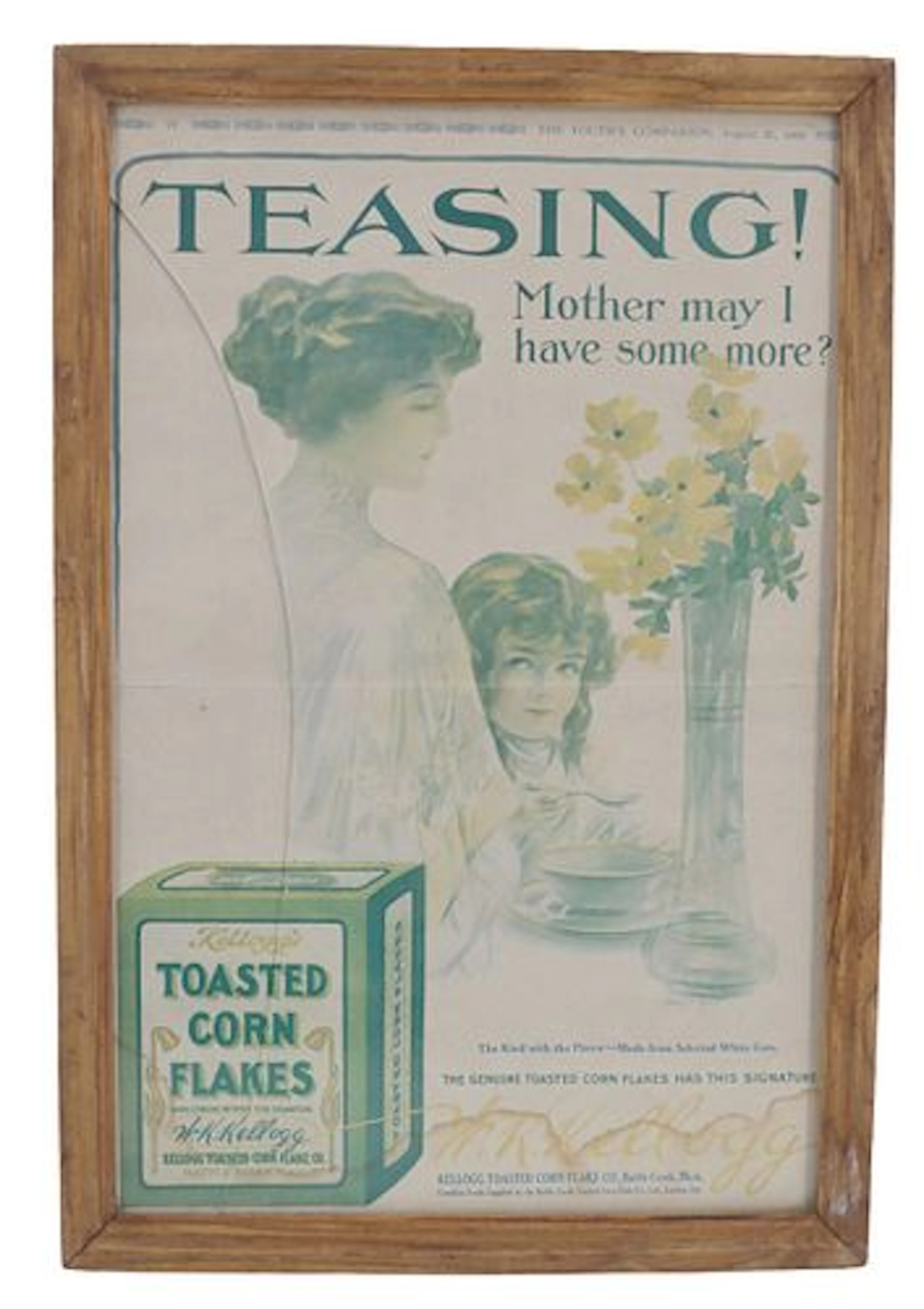 Antique Kellogg's Toasted Corn Flakes Advertising Flyer Circa 1910