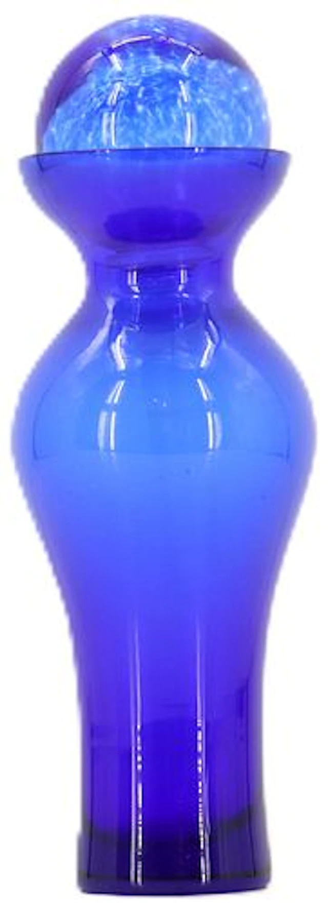 Cobalt Blue Art Glass Vase with Stopper