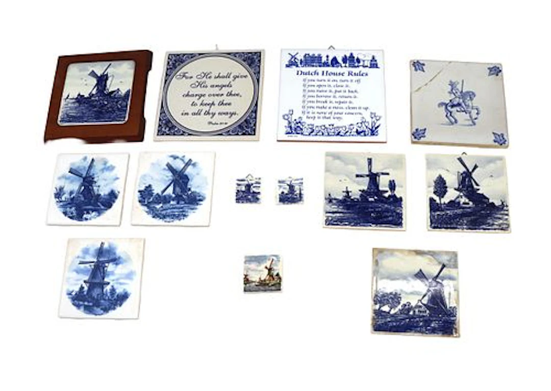(12) Dutch Delft Earthenware Decorative Tiles