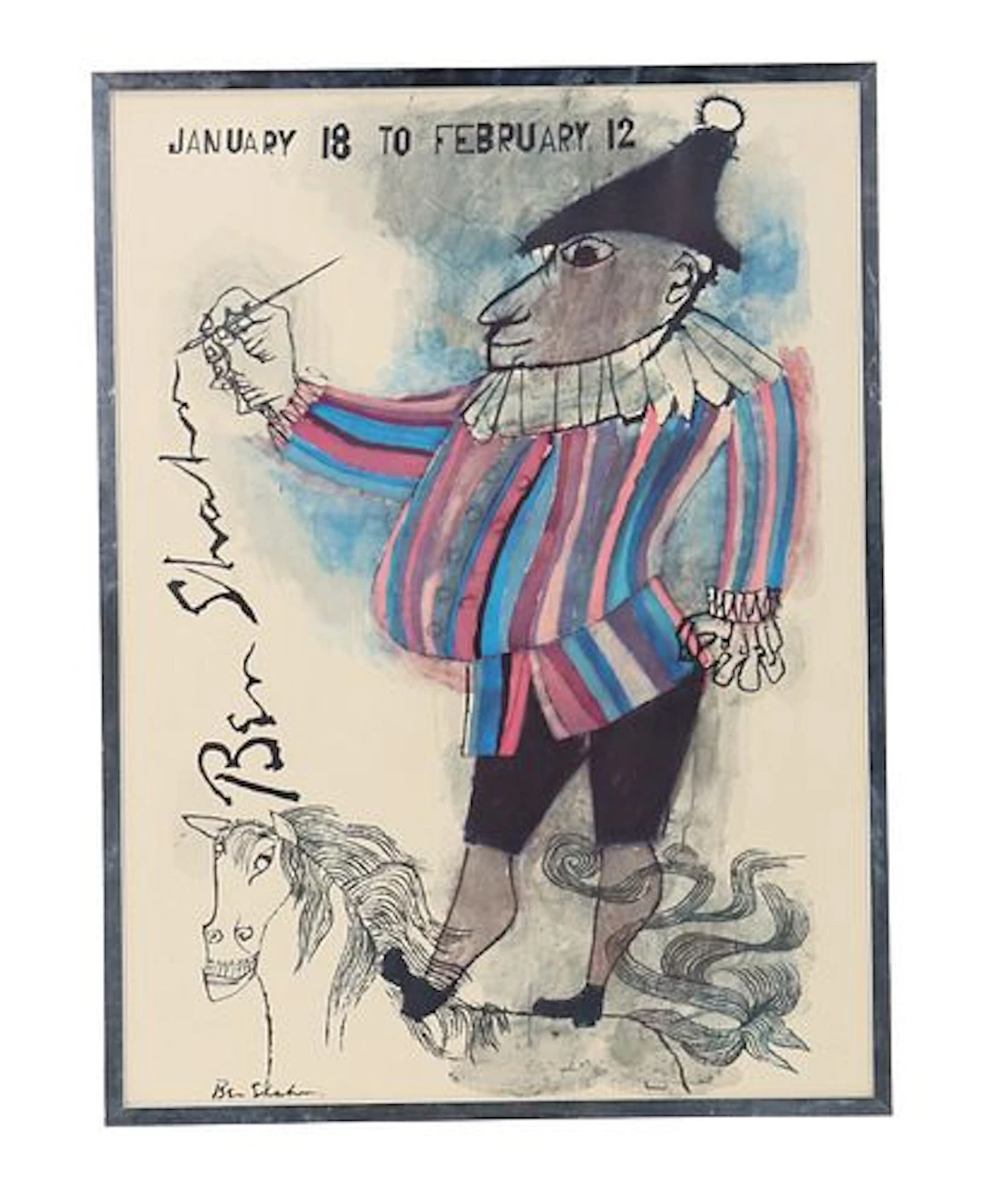 Ben Shahn (1898-1969) Lithuanian/American, Jester on Horse Exhibition Poster