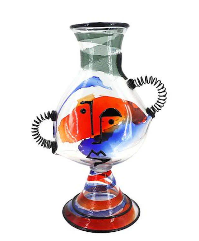 Mario Badioli (1940-2010) Italian, Murano Art Glass "Homage to Picasso" Vase