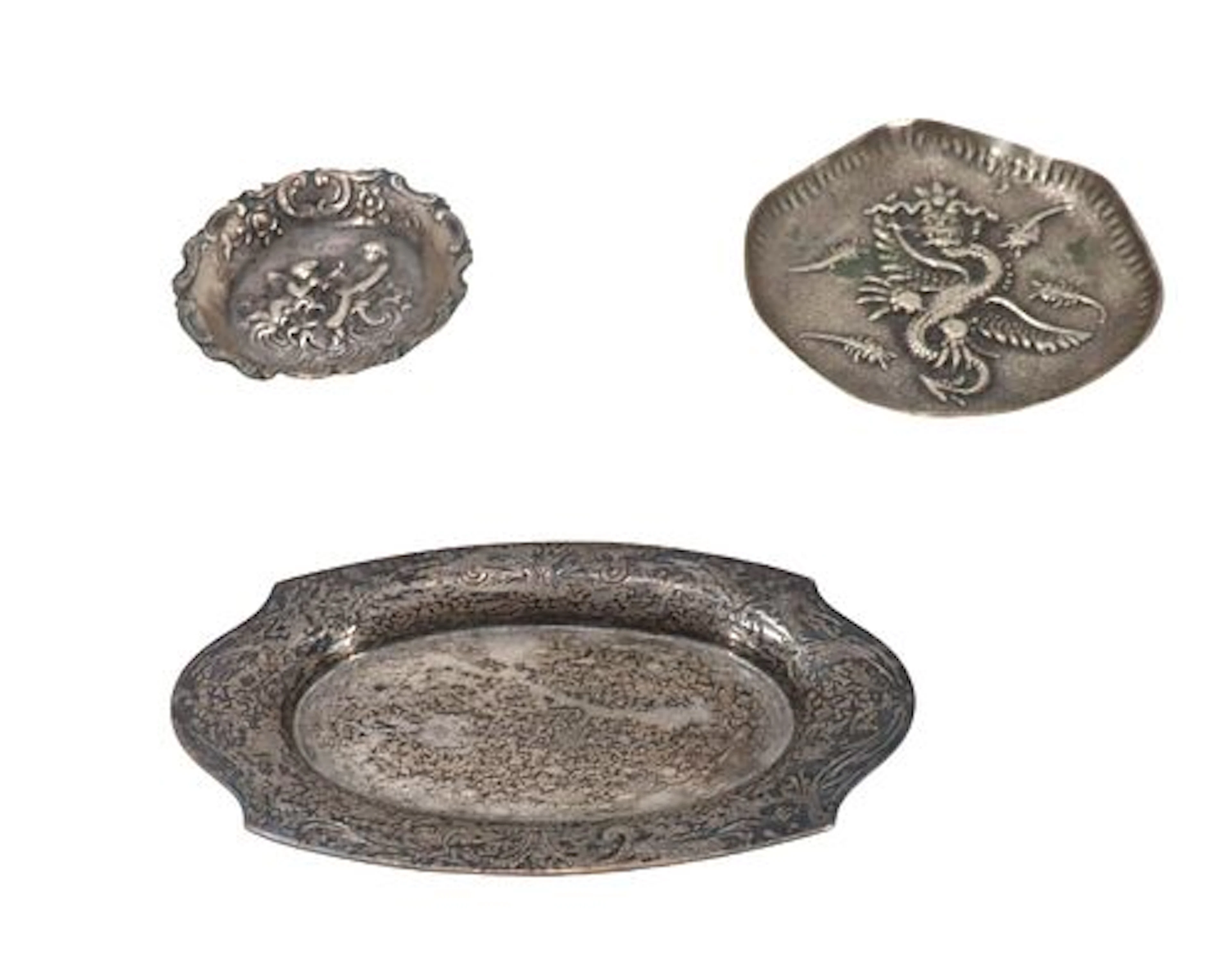 (3) English Sterling Silver Trinket Trays - 5.085 ozt.