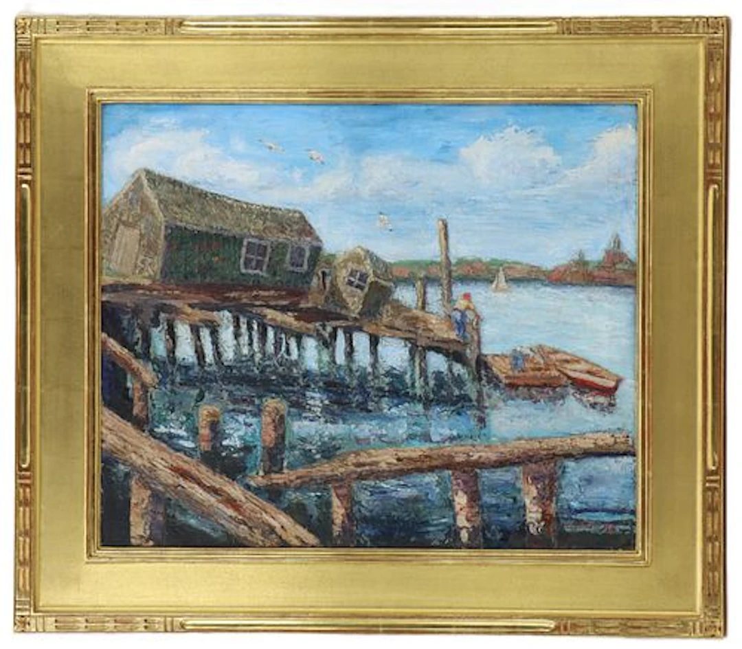 Harry Jones (1906-1995) American, Oil on Canvas Impressionist Coastal Landscape