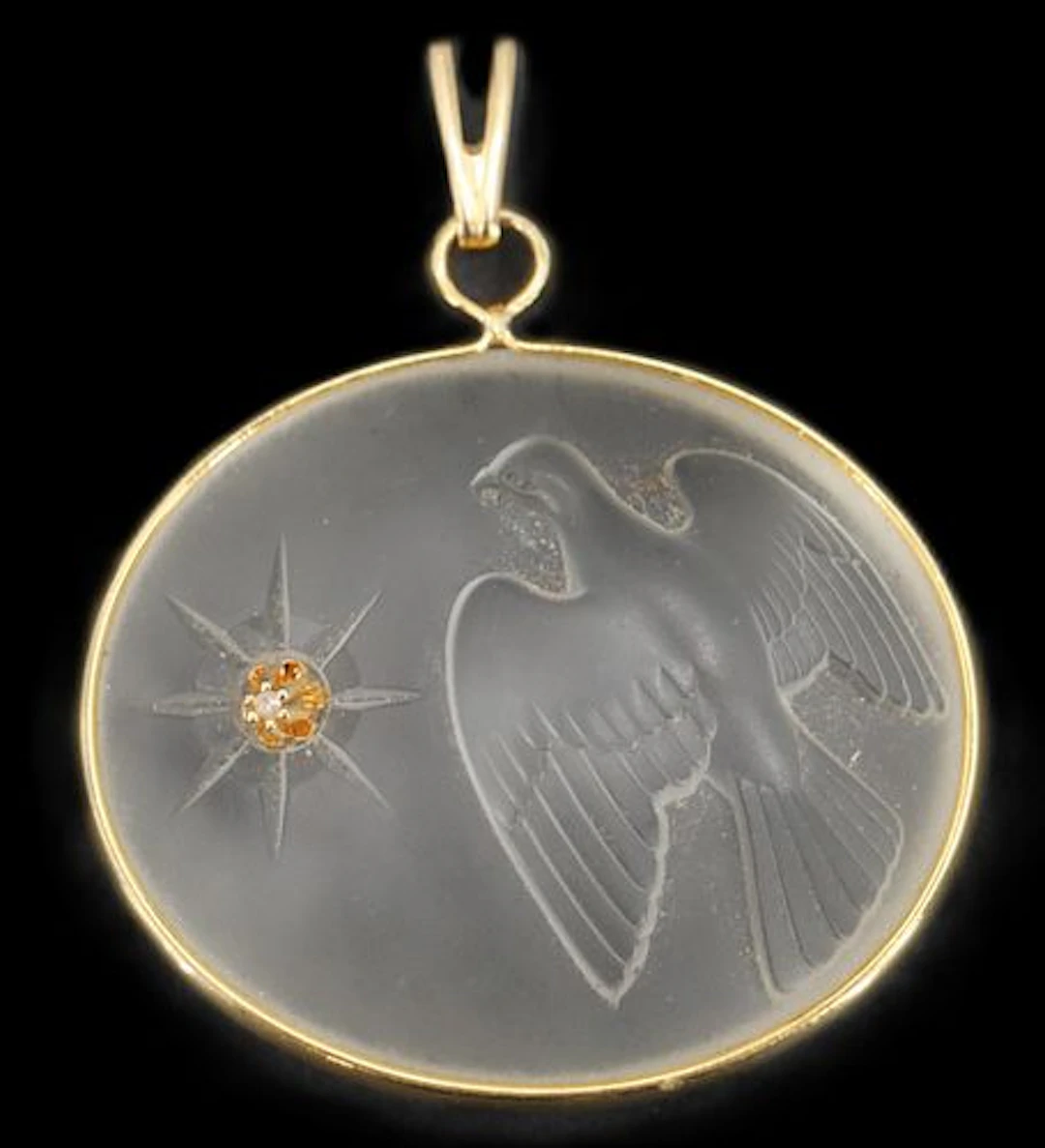 Tested 10k Gold, Crystal, and Diamond Pendant