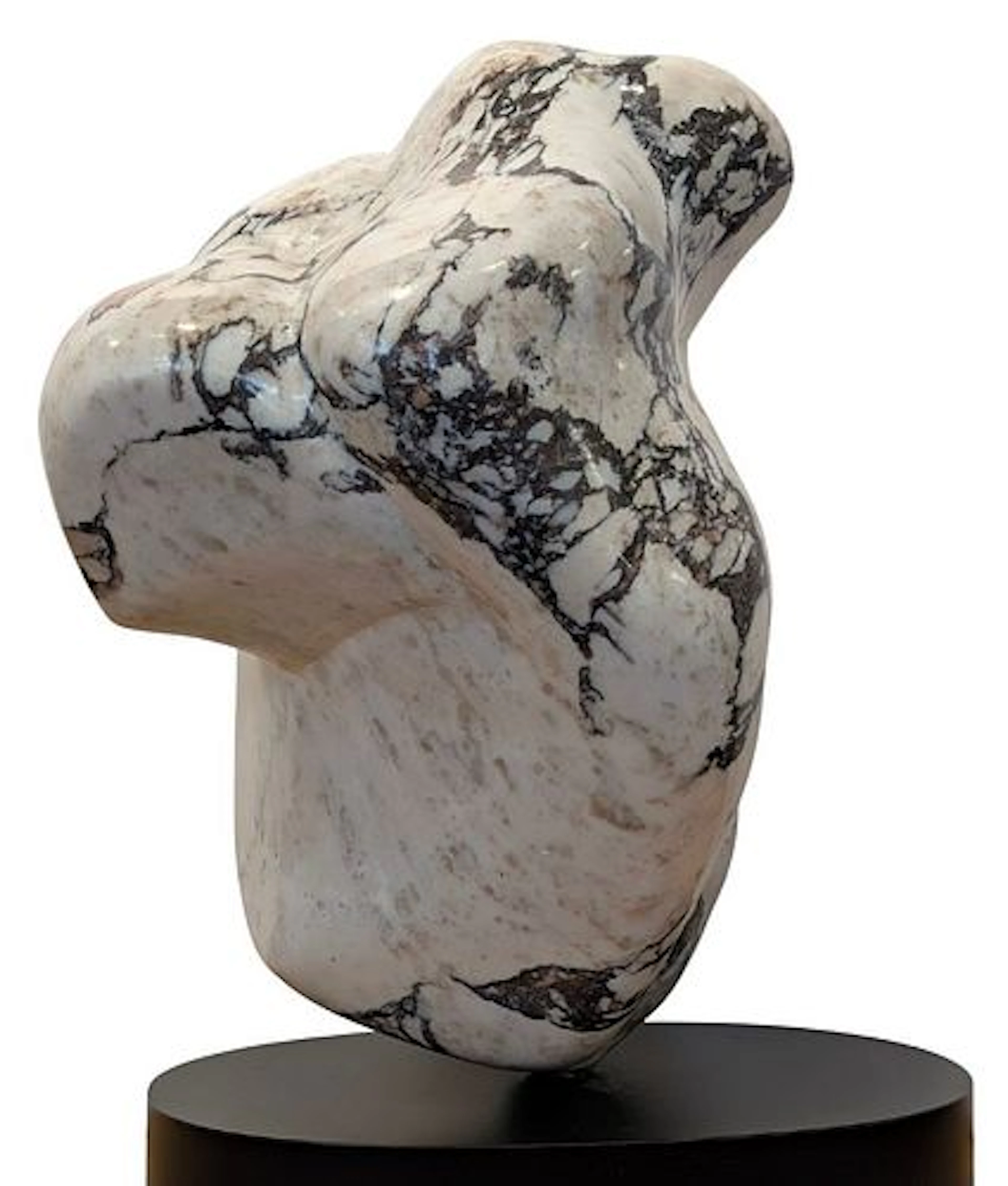 Carved Marble Abstract Anamorphic Torso Sculpture