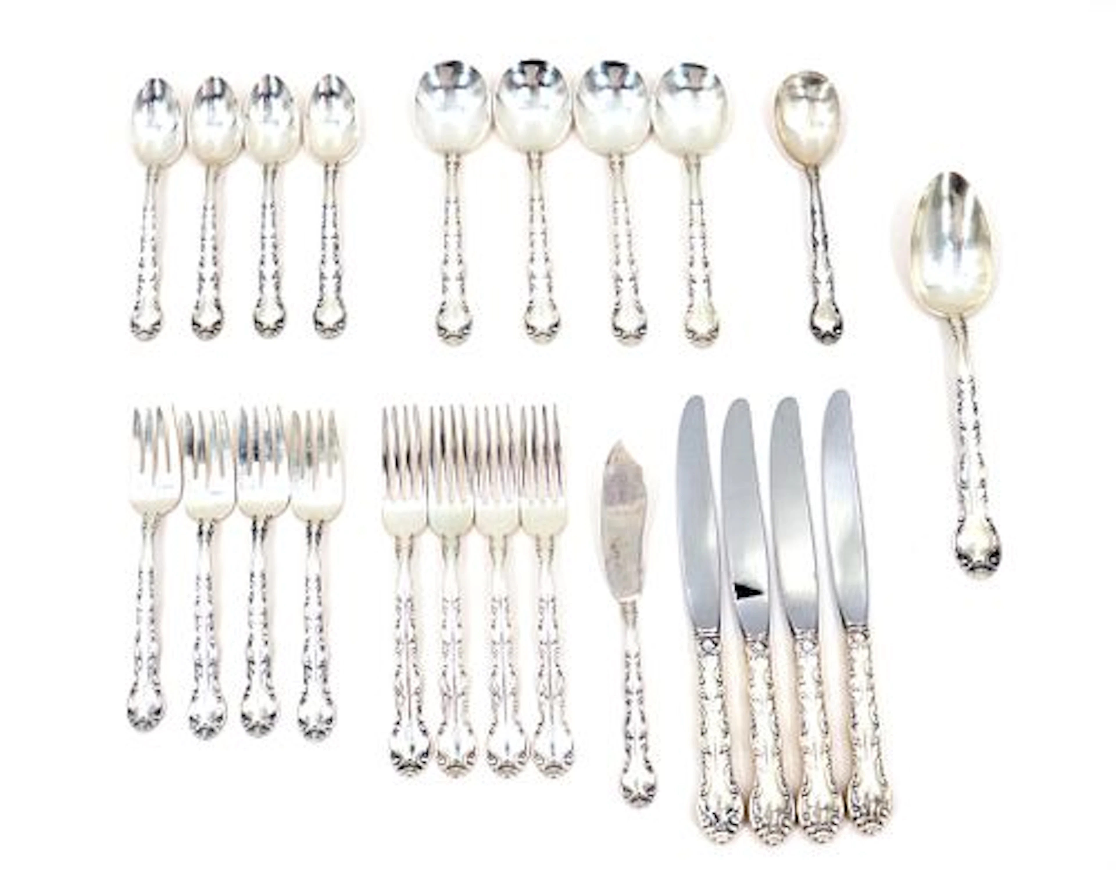 (23) Pieces of Alvin Manufacturing Sterling Silver Flatware - Approx.