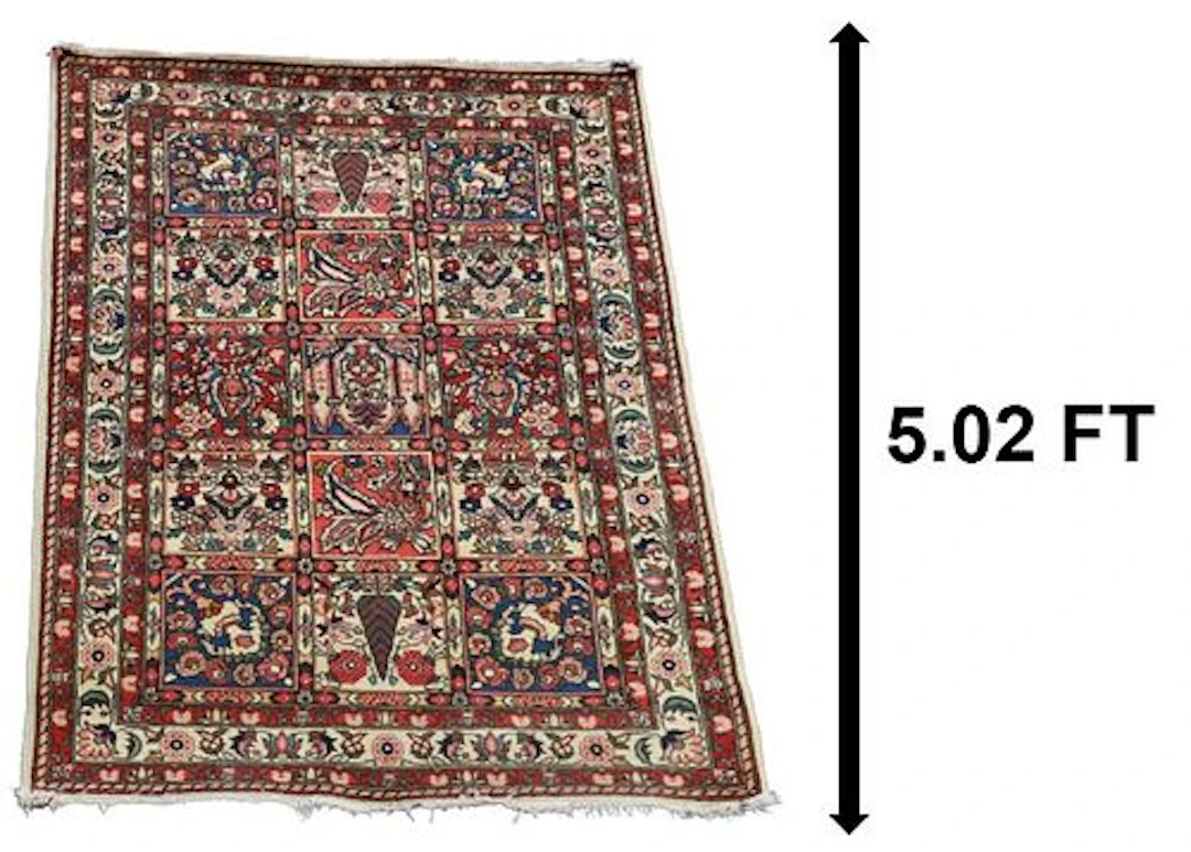 Rare Persian Hand-Knotted Saman Bakhtiari Garden Panel Wool Rug