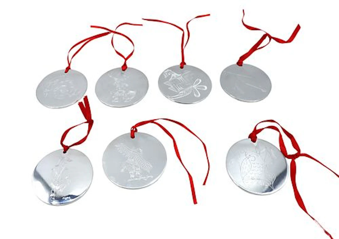 Collection of (7) Vintage Nambe Polished Metal Native American Christmas