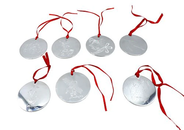 Collection of (7) Vintage Nambe Polished Metal Native American Christmas