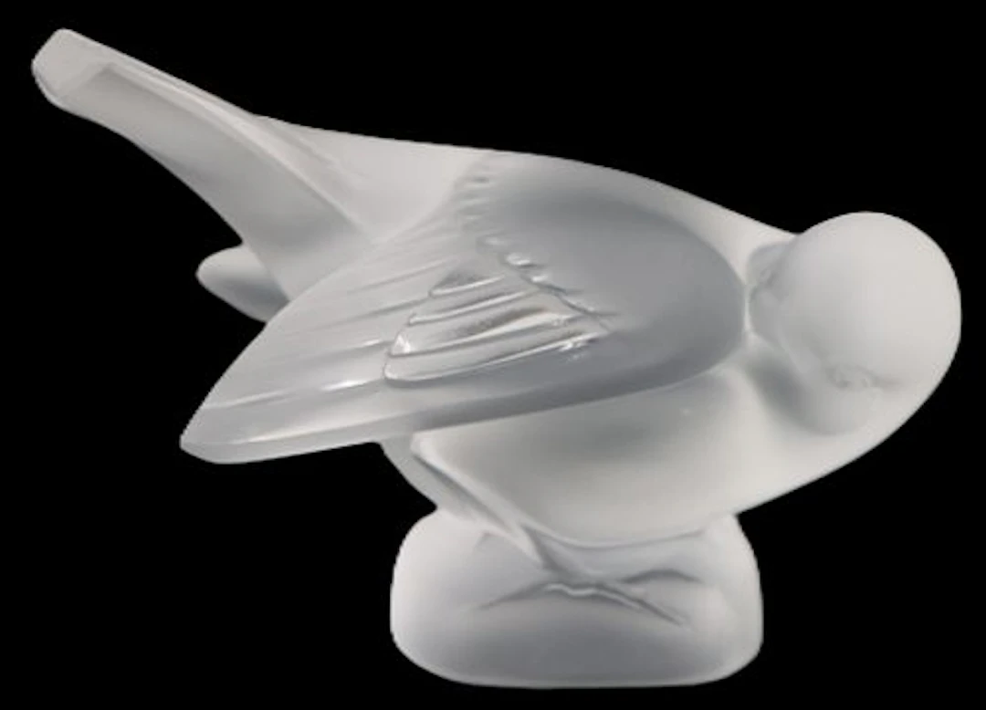 French Lalique Frosted Crystal Dove Sculpture