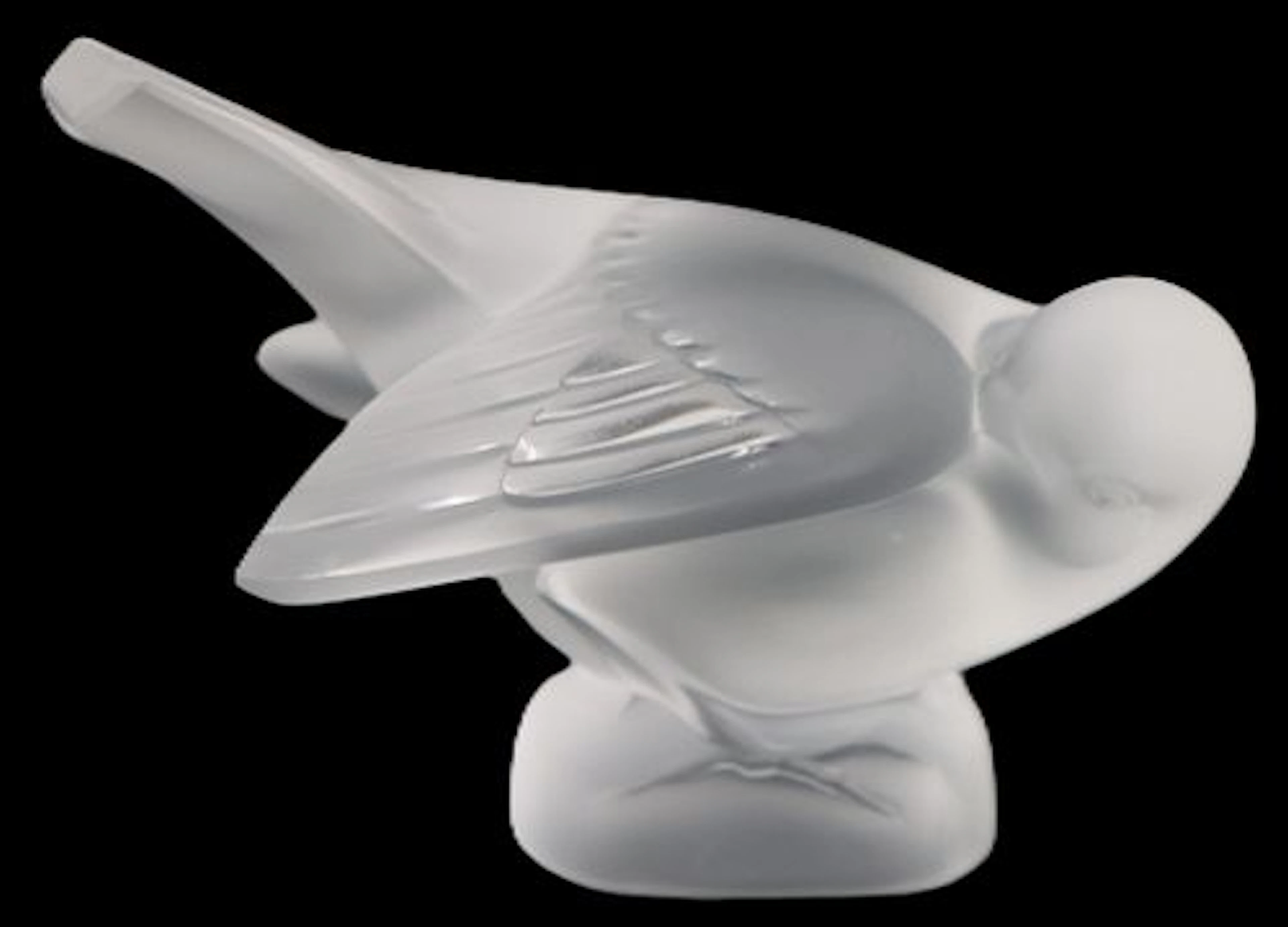 French Lalique Frosted Crystal Dove Sculpture