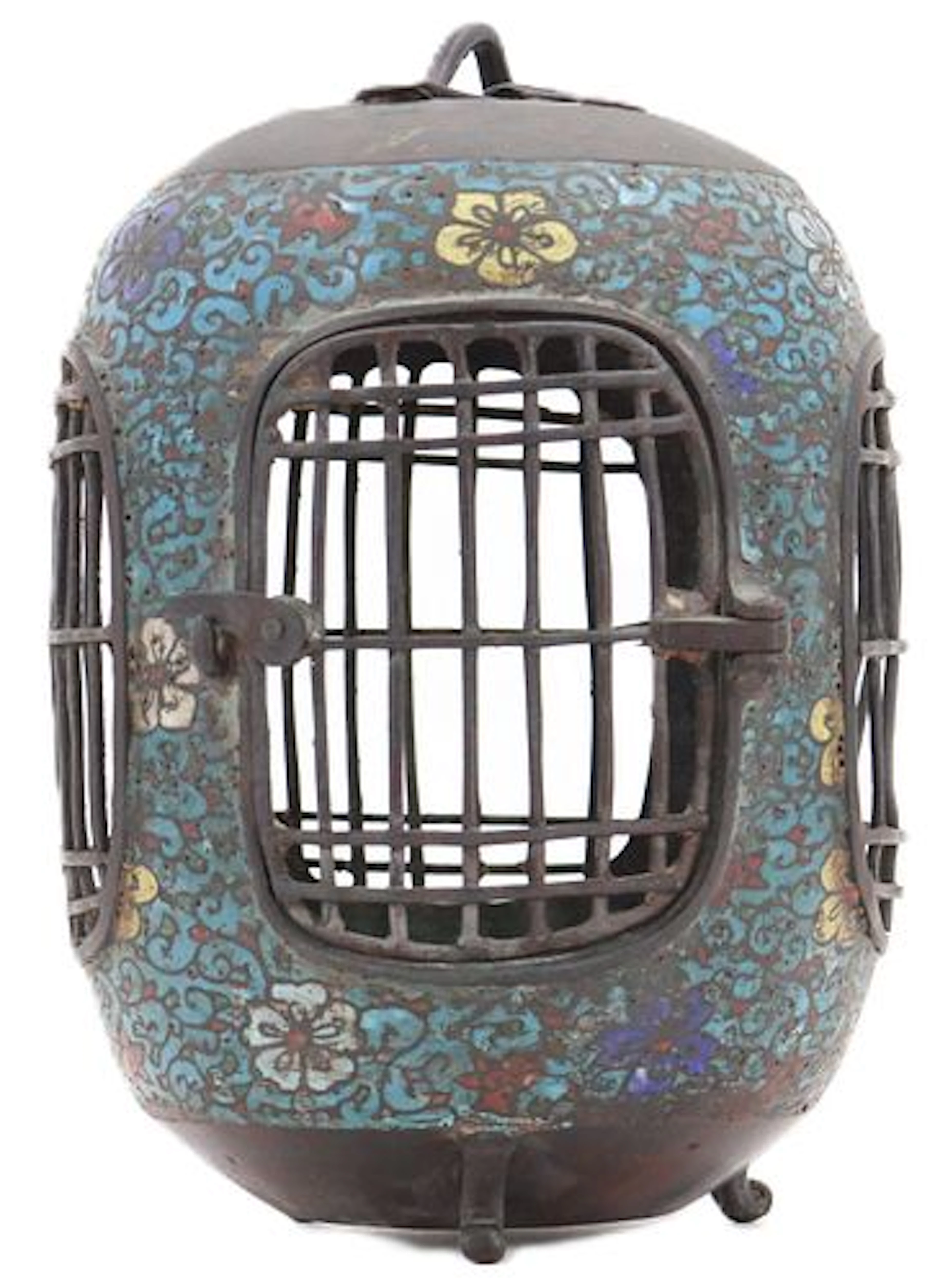 Antique Chinese Cloisonne Enamel Cricket Cage