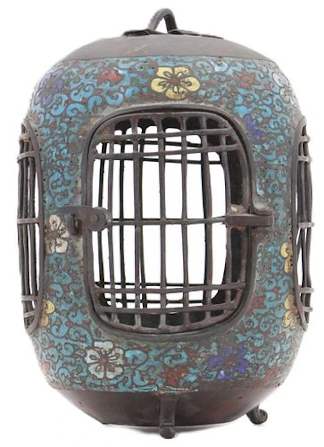 Antique Chinese Cloisonne Enamel Cricket Cage