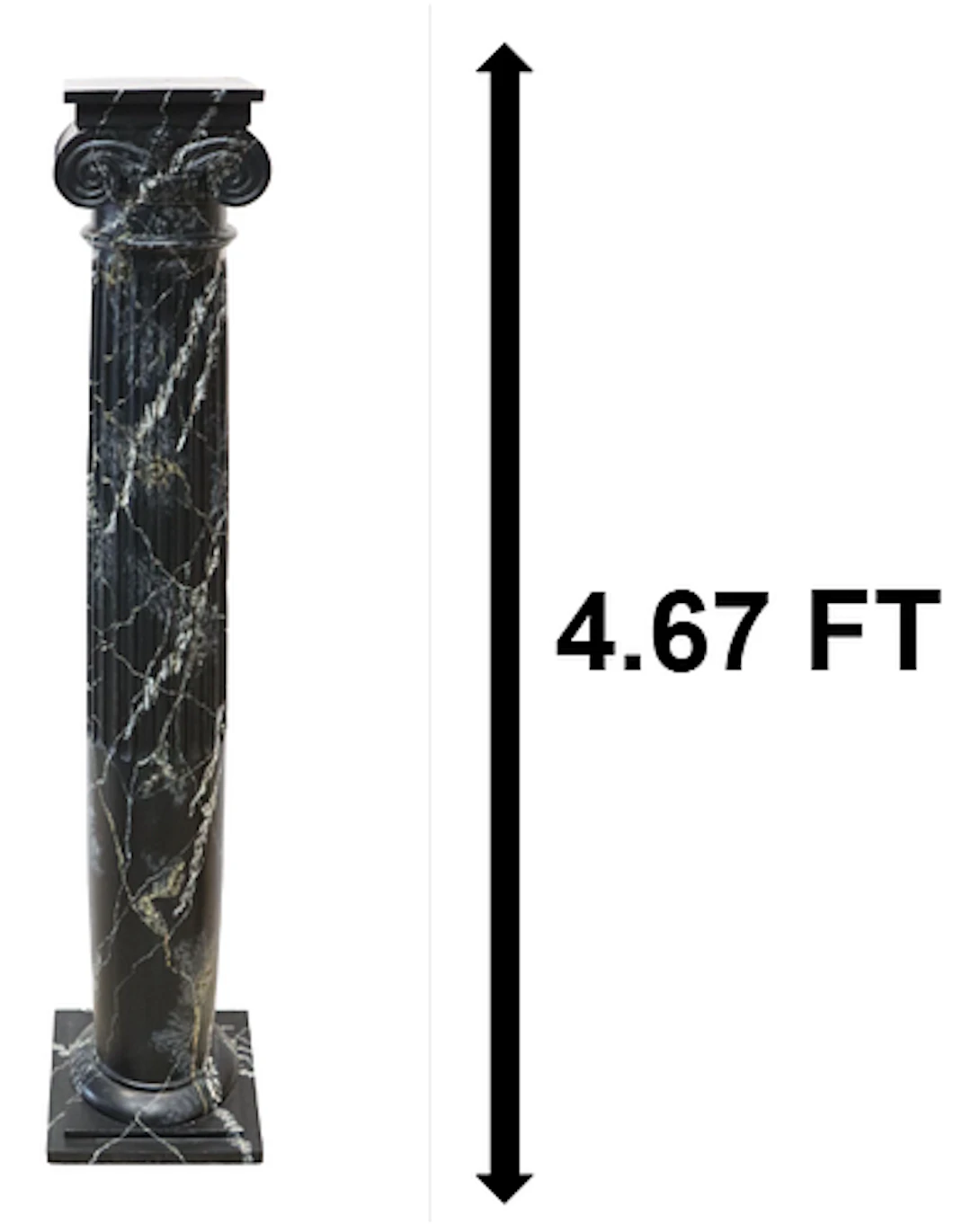 Classic Greek Style Carved Wood Column Pedestal Painted as Marble