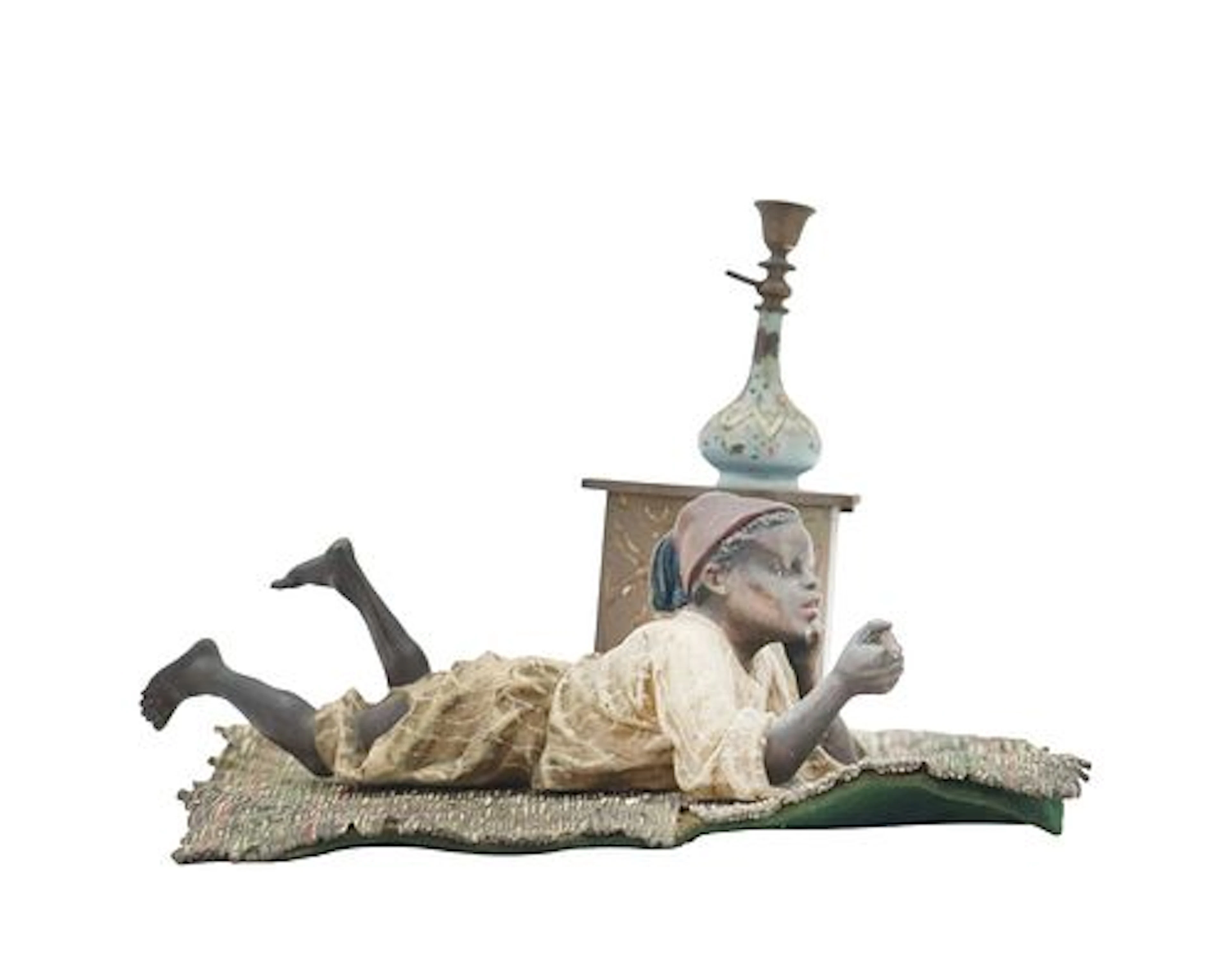 Franz Bergman (1861-1936) Austrian, Cold Painted Figural Bronze Inkwell