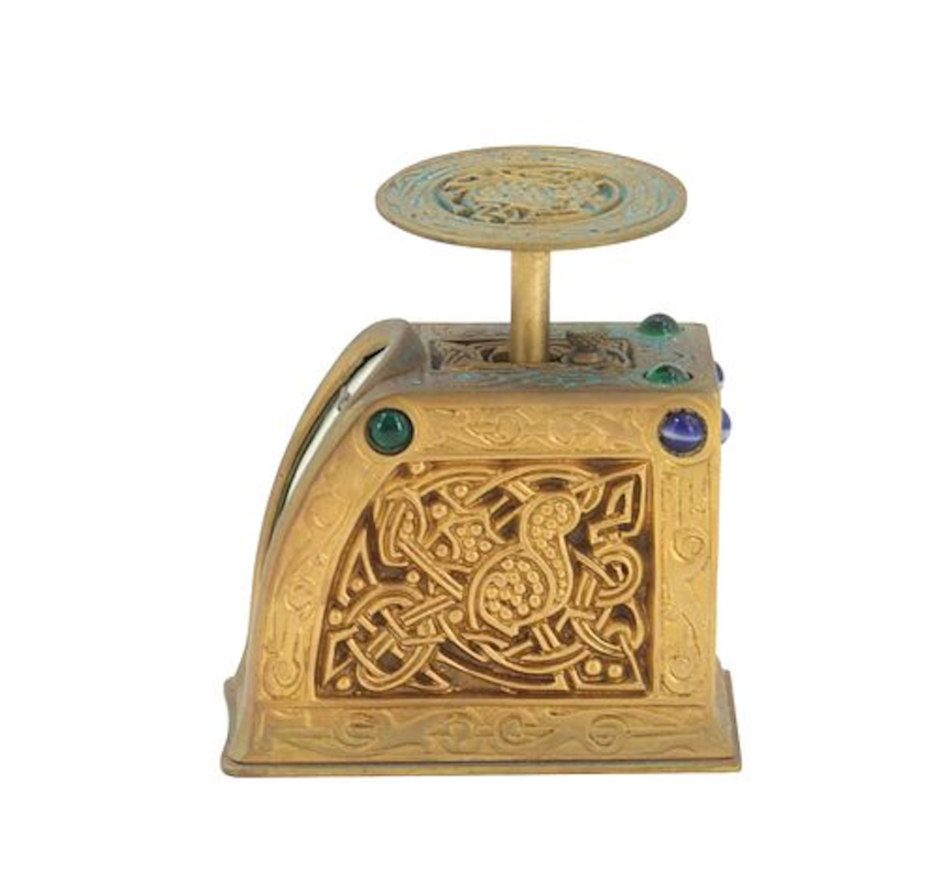 Tiffany Studios New York "Ninth Century" Pattern Gilt Bronze Postal Scale