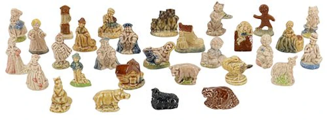 (30) Vintage Wade Whimsies Porcelain Nursery Rhyme Miniature Figurines