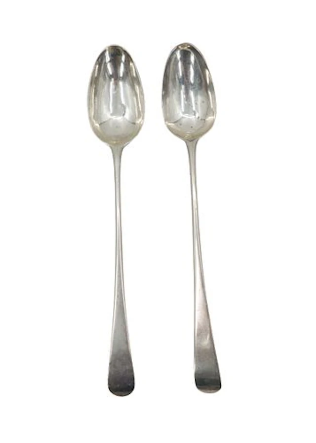 (2) Antique English Sterling Silver Tea Spoons - 5.600 ozt.