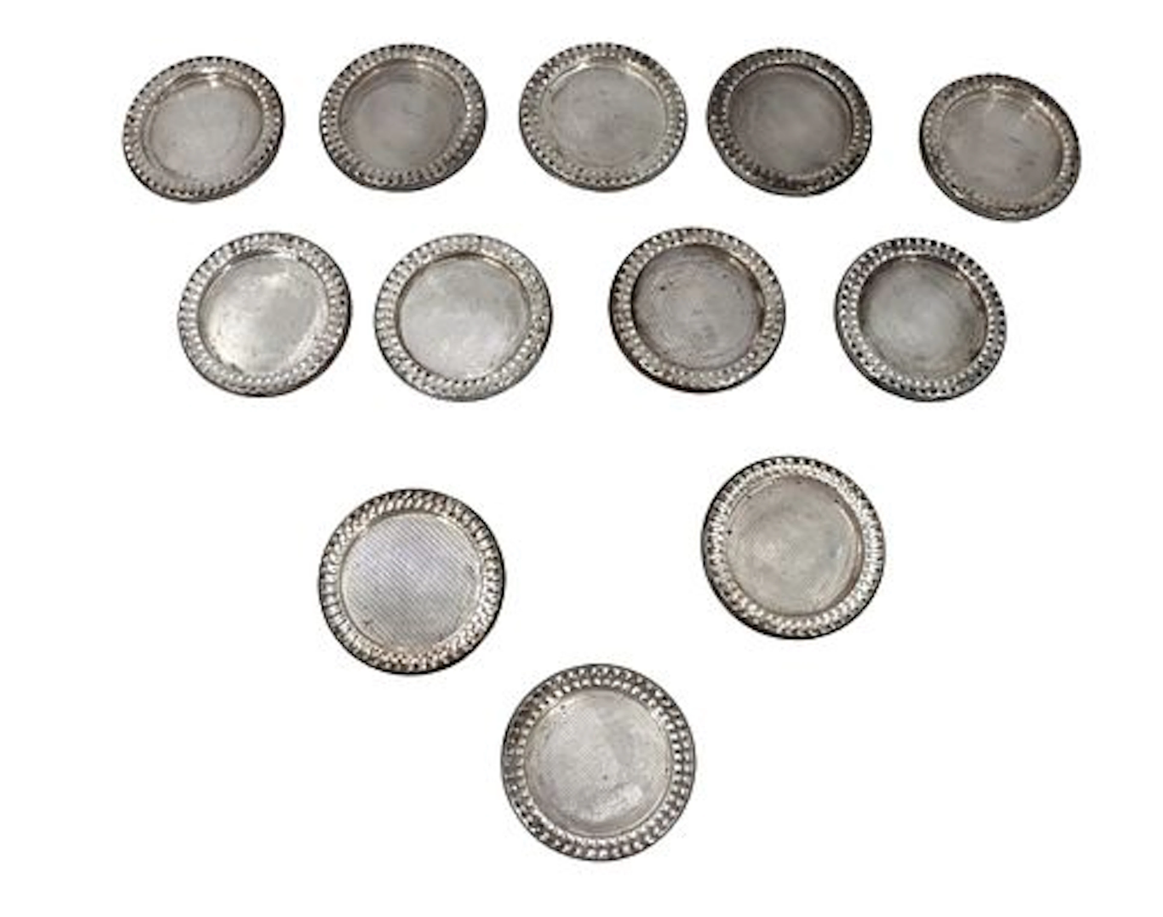(12) Crest Company Weighted Sterling Silver Coasters