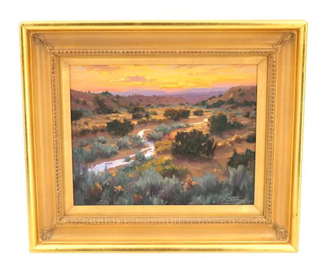 Robert Kuester (1940-2019) American, Oil on Board Desert Landscape