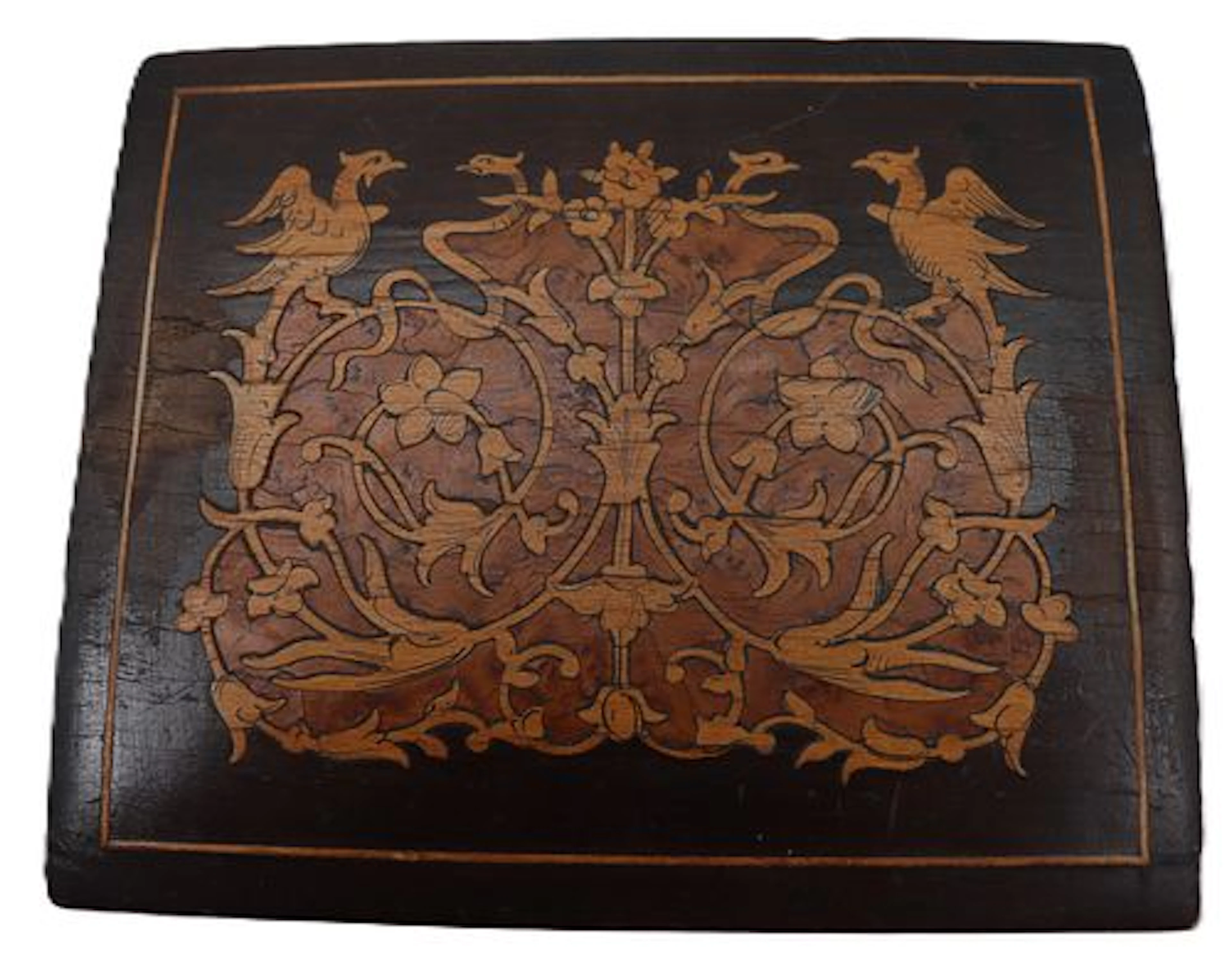 Vintage Italian Sorrento Style Marquetry Inlaid Wood Trinket Box
