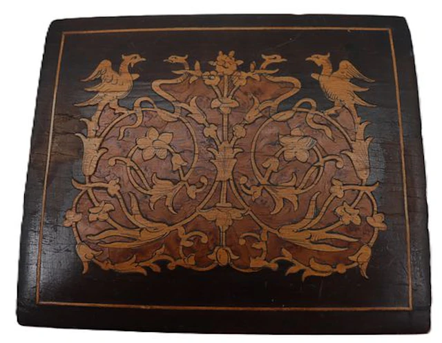 Vintage Italian Sorrento Style Marquetry Inlaid Wood Trinket Box