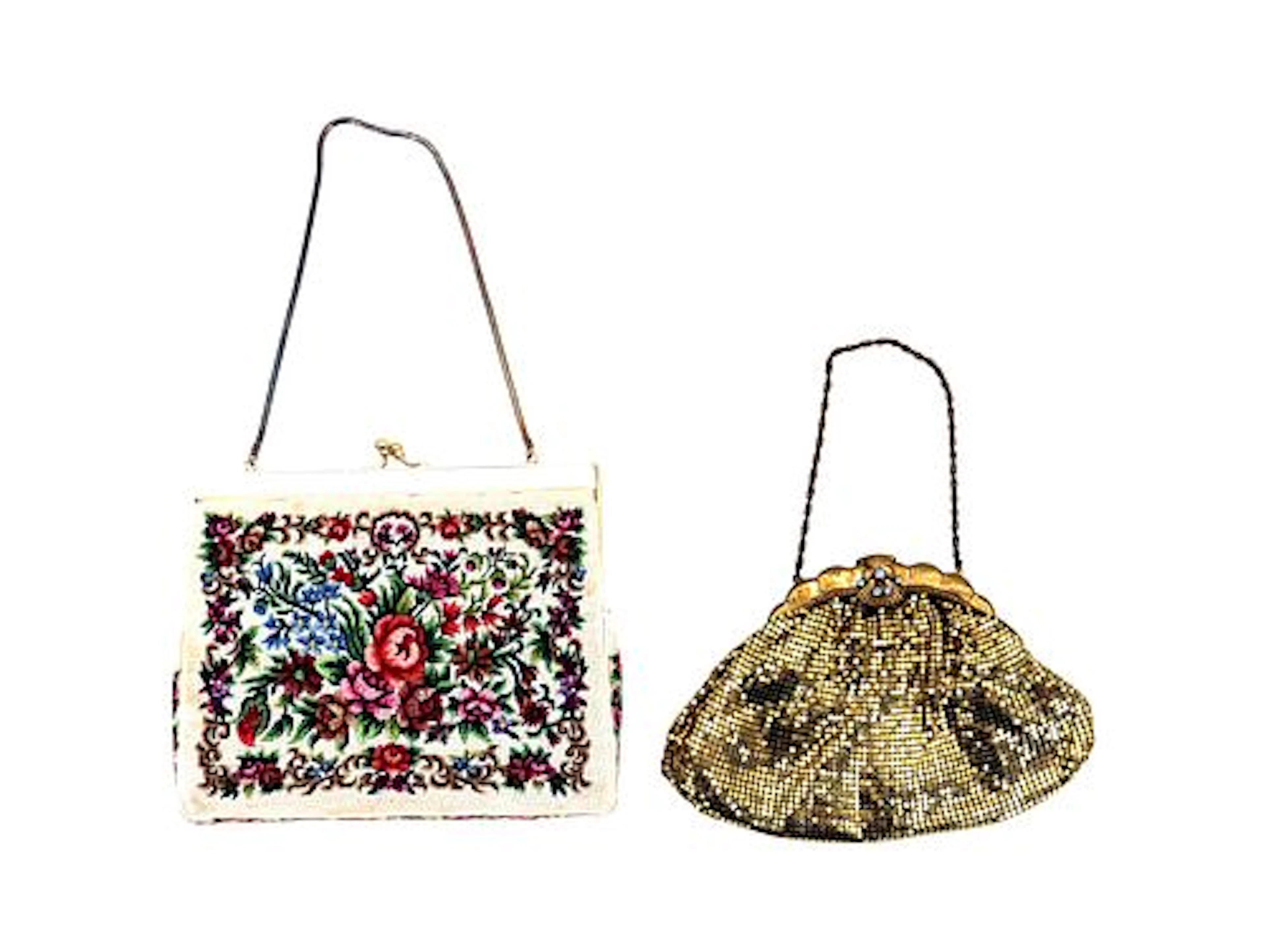 (2) Vintage Mid Century Evening Clutch Change Purses