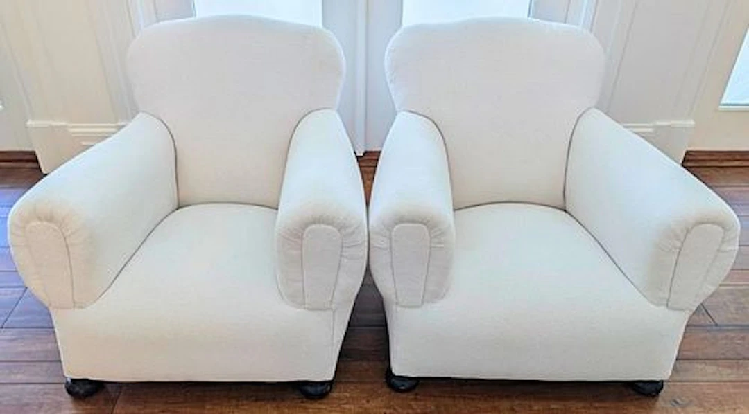 Pair of Modern Deep Arm Club Chairs